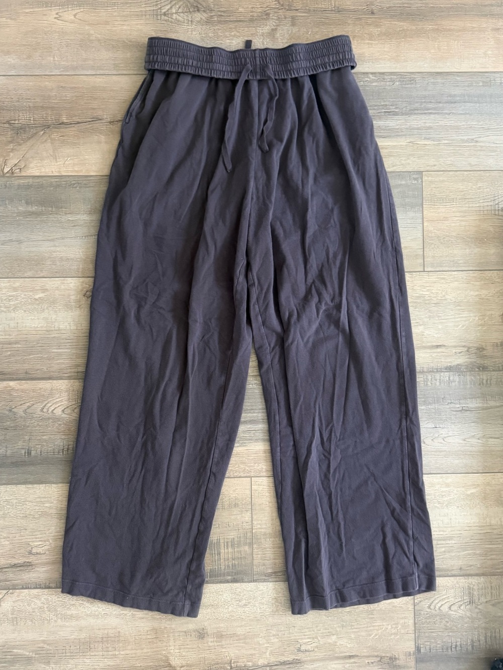 Skims cotton jersey wide leg pants brown
